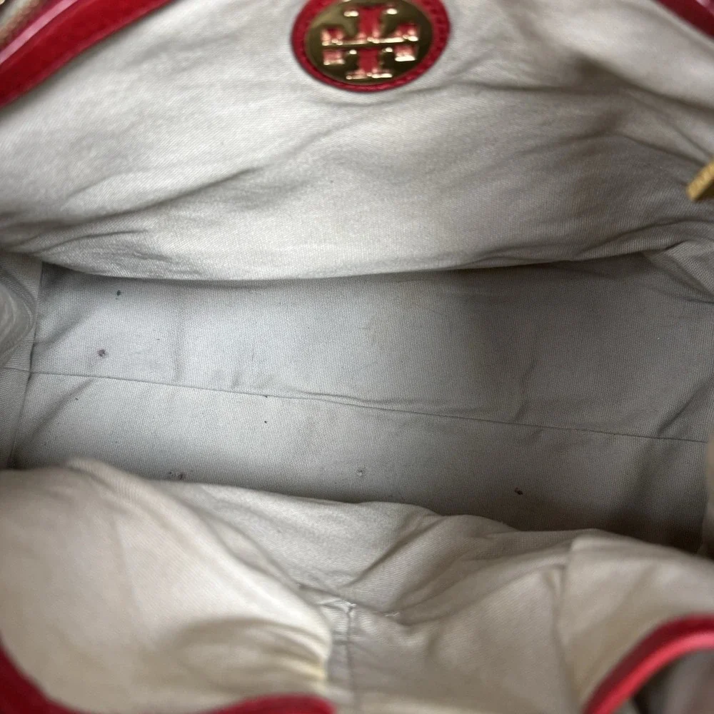 Tory Burch Red Leather Shoulder Bag Tote‎
